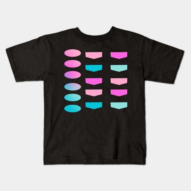 Back to School Teal and Fuchsia Gradient Planner Labels Kids T-Shirt by JuneNostalgia